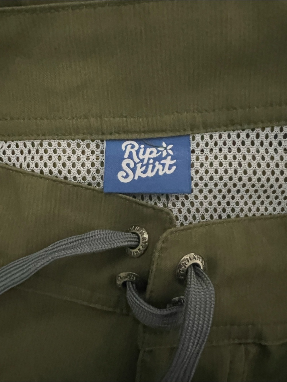 RipSkirt Army Green Drawstring Women’s Medium Beach Summer Cool Mini Skirt NWOT - Picture 8 of 11